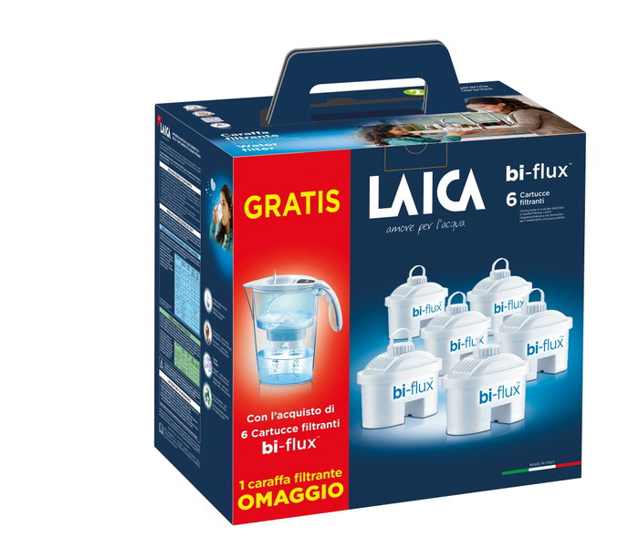 Laica Pack Jarra Filtrante Stream 2.3L Blanca con 6 Filtros BI-FLUX